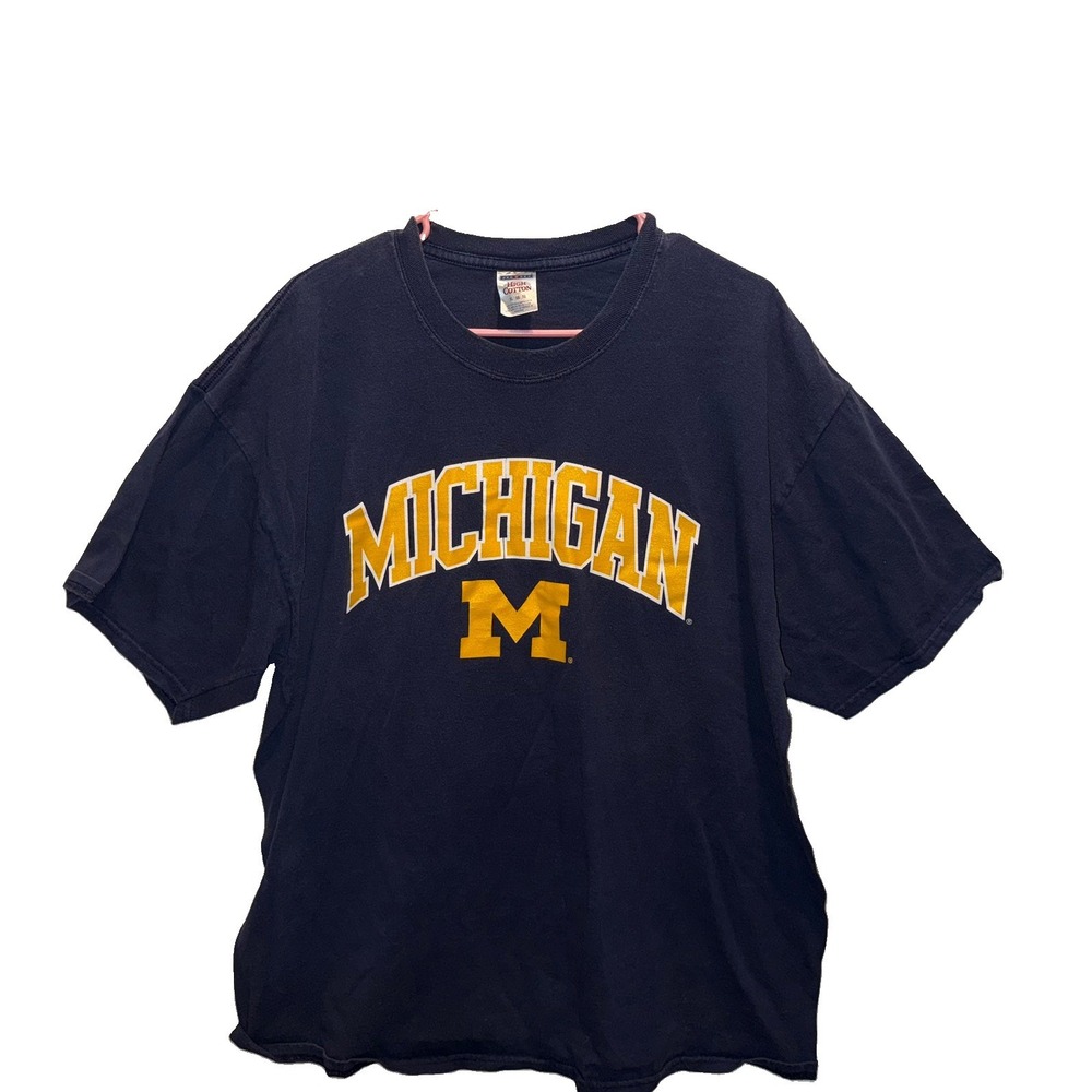 Vintage Michigan Wolverines T Shirt Russell Athletic Made In USA Mens XL 90s